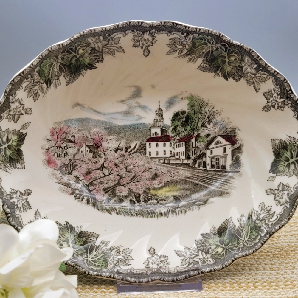 Johnson Brothers The Friendly Village Made  England Oval Serving Vegetable Bowl